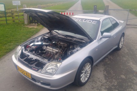 Honda Prelude 2.0 16v- Bouwjaar: 1997 Apk: oktober 2017- Brandstof: Benzine- Kmstand: 220.183-Vermogen: 133 pk- Cilinderinhoud: 1997 cc- Gewicht: 1190 kg- Transmissie: handgeschakeld- Prijs € 1750,-